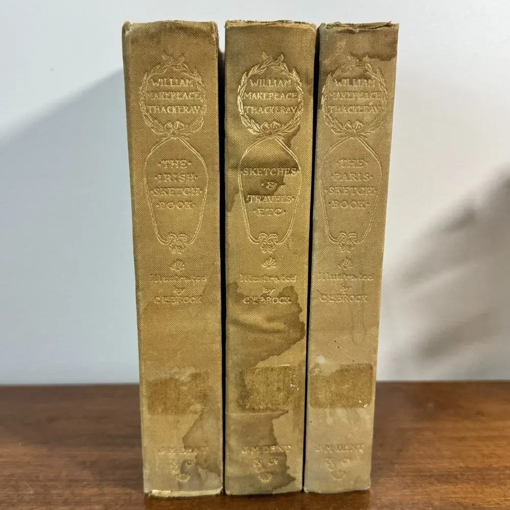 Early 1900s William Makepeace Thackeray Temple Edition Lot of 3 J M Dent Books
